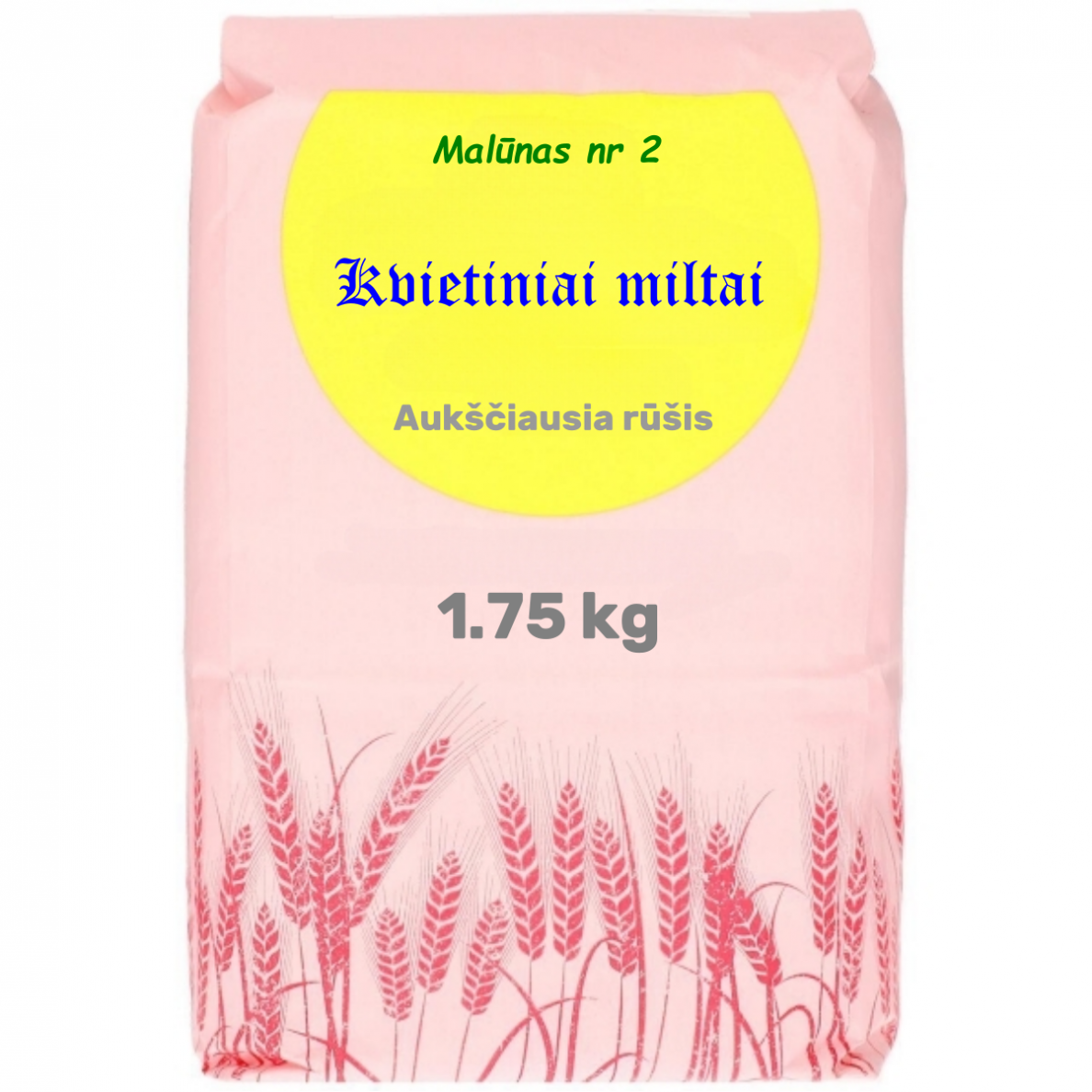 Kvietiniai miltai 1,75kg Kvietiniai miltai 1,75kg